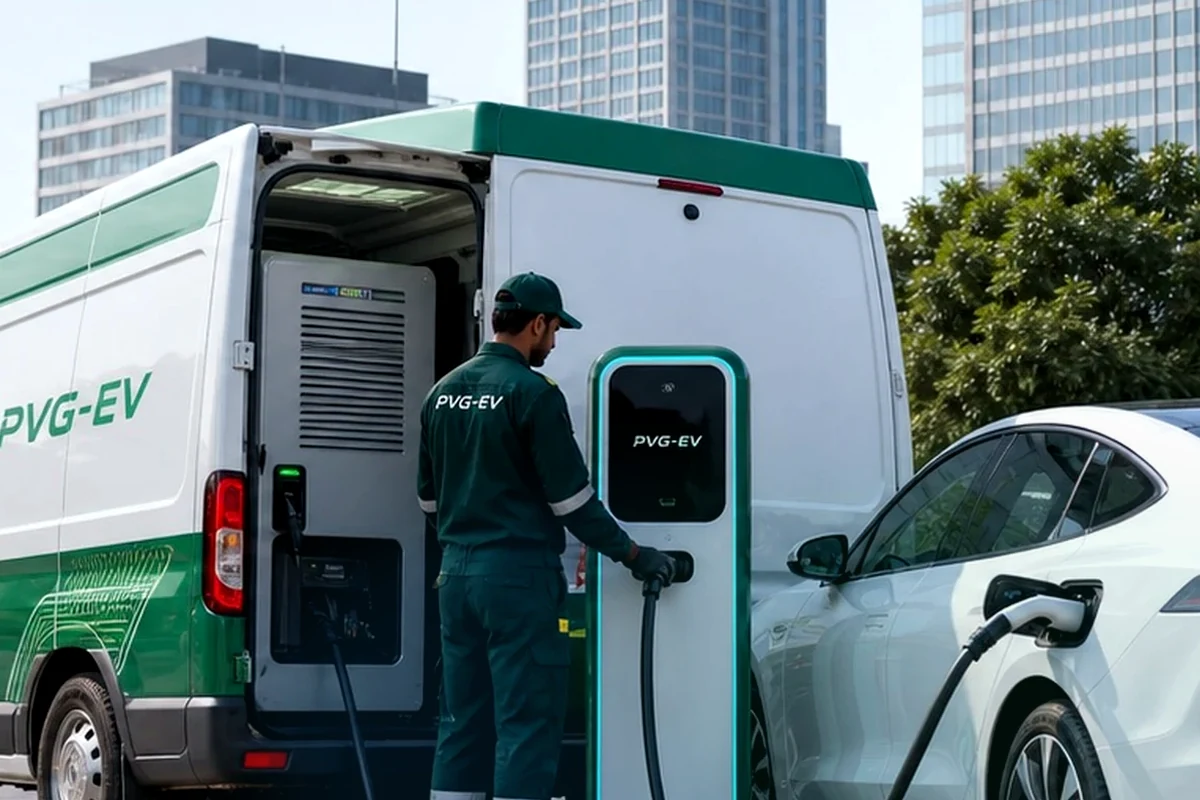 PVG-EV fast charging equipment close-up